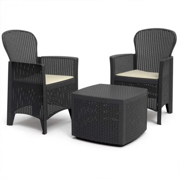 Conjunto de Jardín Mesa y 2 Sillones con Cojines Tree Progarden