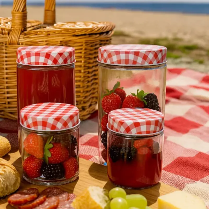 Pote de cristal con tapa metálica