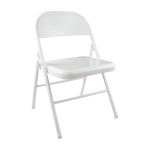 SILLA PLEGABLE METÁLICA BLANCA