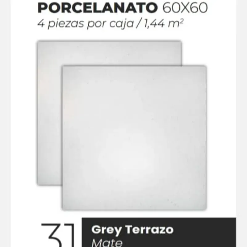 Losas Porcelanato Mate Grey Terrazo