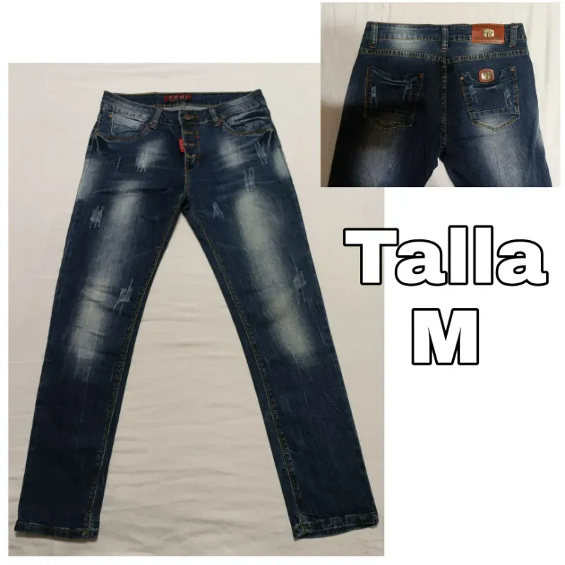 Pantalón azul oscuro de mezclilla