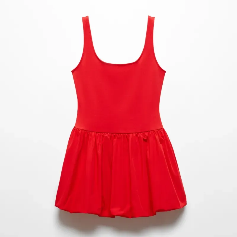 Vestido evasé combinado