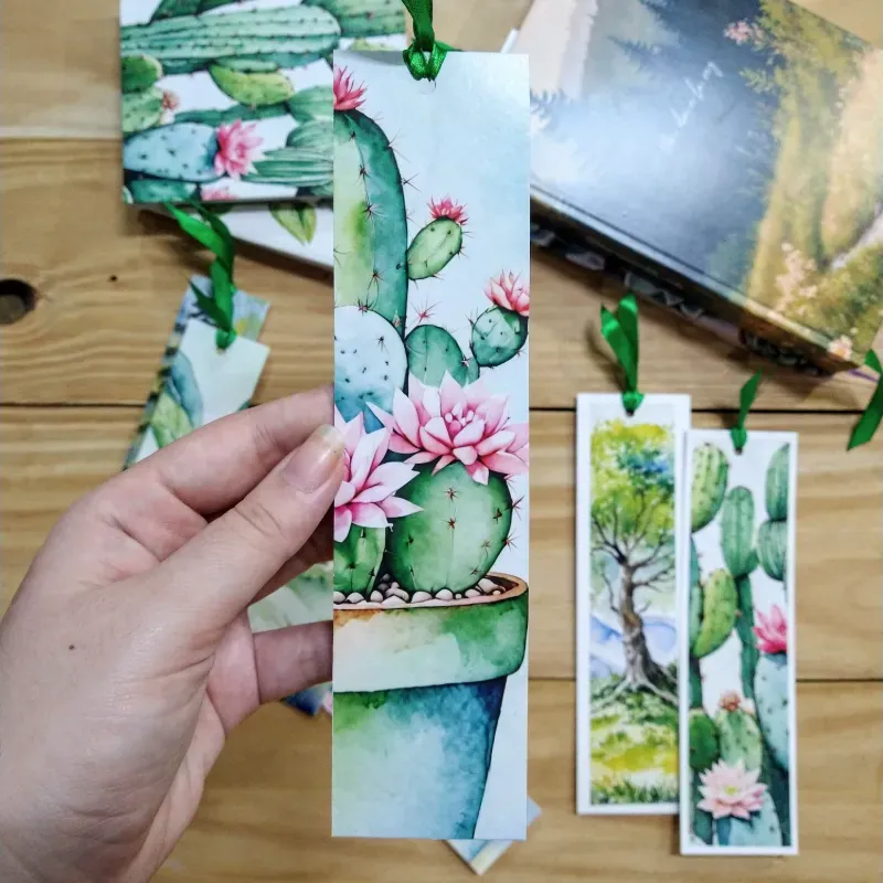 Marcador de cactus en maceta