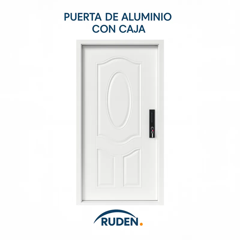 Puerta de aluminio con caja