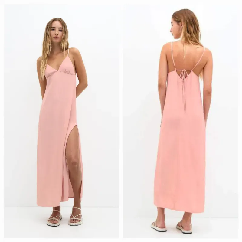 Vestido recto rosado