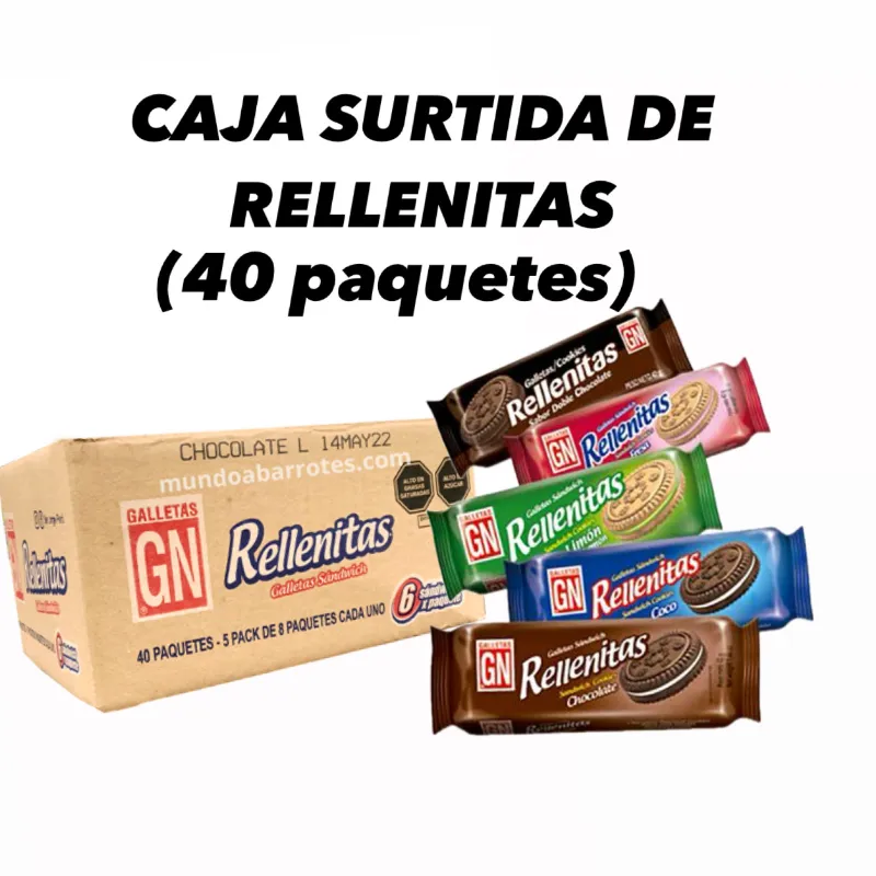 CAJA SURTIDA DE GALLETA RELLENITA (40 paquetes)(42g)