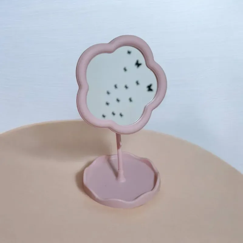 Espejo en forma de flor Movible Color Rosado