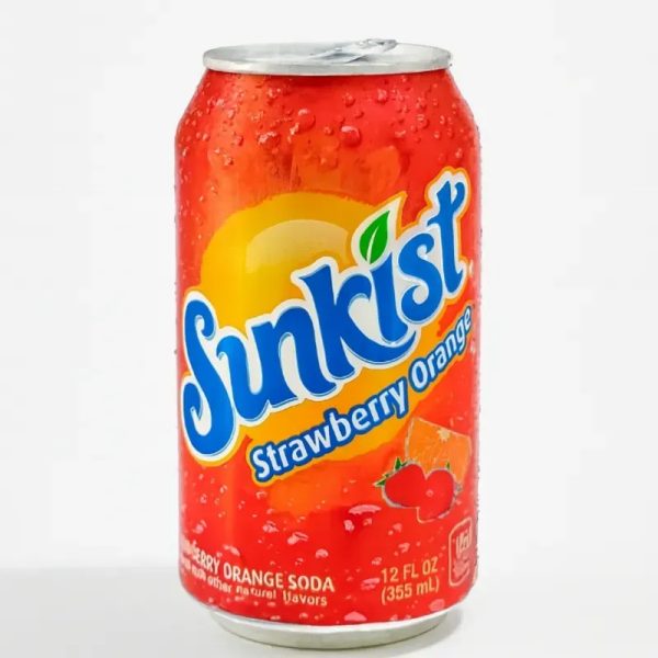 Refresco gaseado de fresa -naranja 