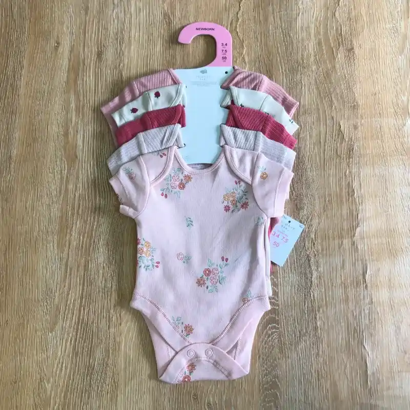 Pack de 5 bodys color rosado
