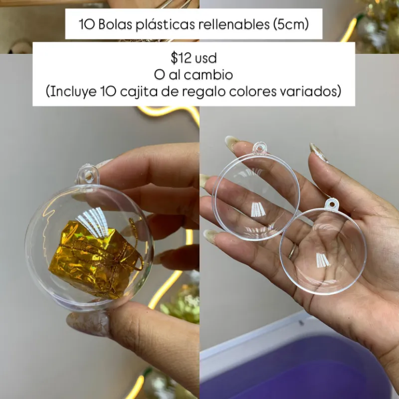 Set de 10 bolas rellenables (5cm)