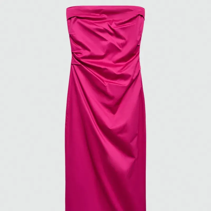 Vestido drapeado palabra de honor