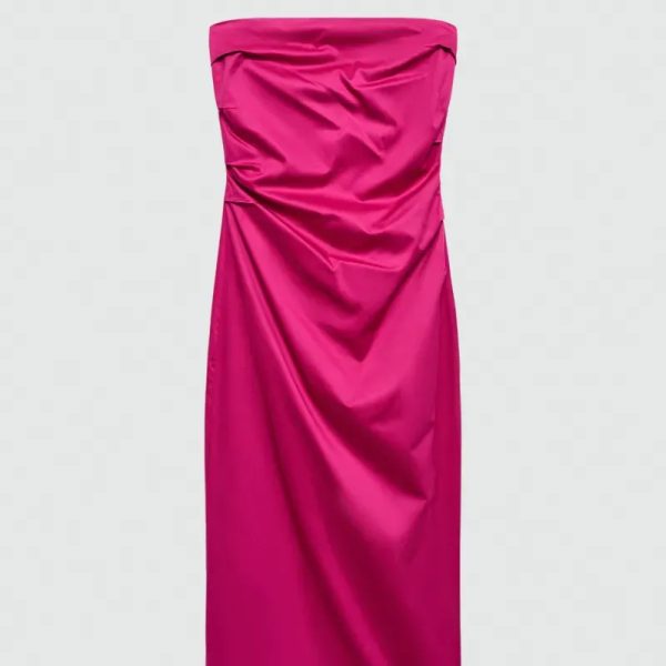 Vestido drapeado palabra de honor