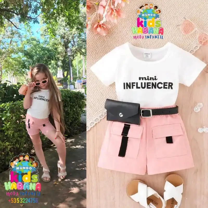 Conjunto  de short + top mini Influencer
