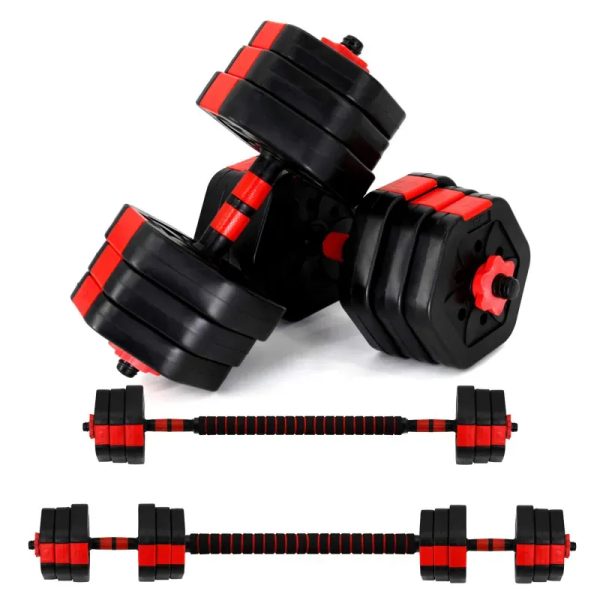 SET de Mancuernas Hexagonales Ajustables y Barra