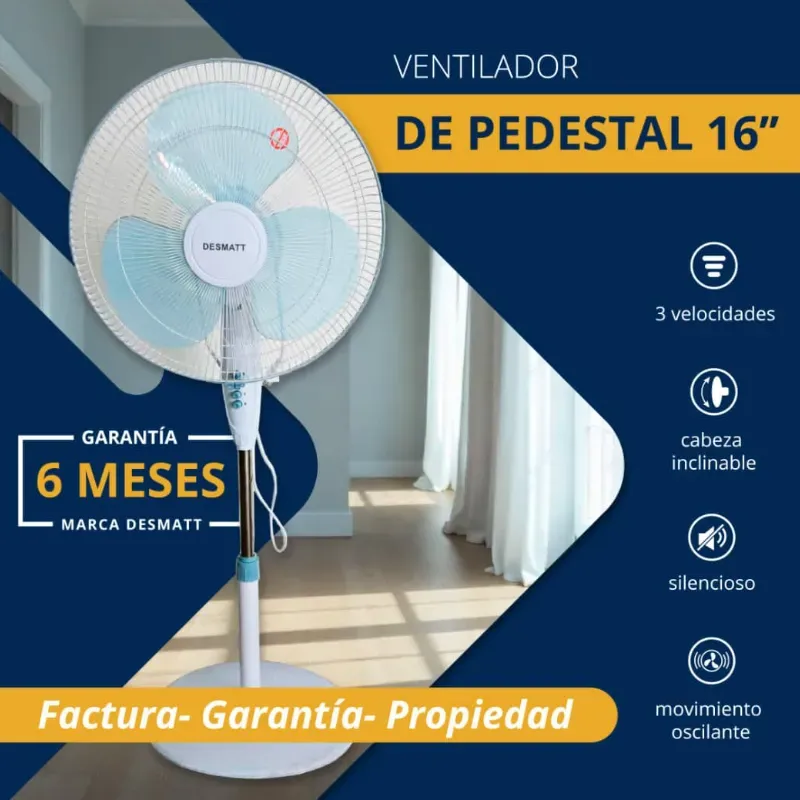 VENTILADOR DE PEDESTAL 16" DESMATT (FAD)