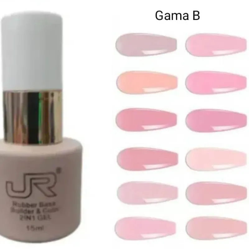 2 en 1 (Base Rubber y gel de construcción) con color