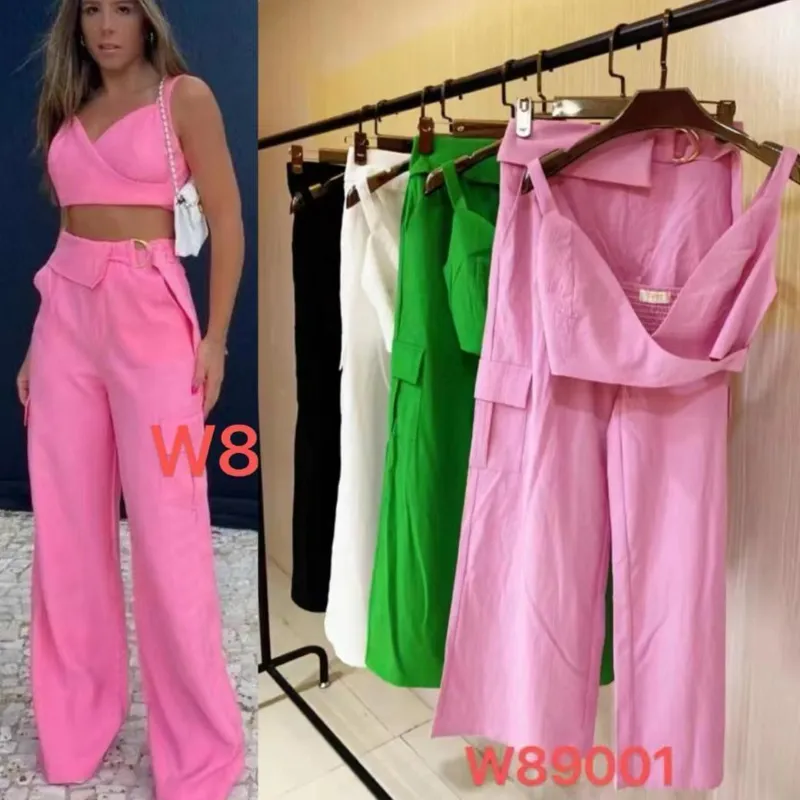 Crop top + pantalón ancho