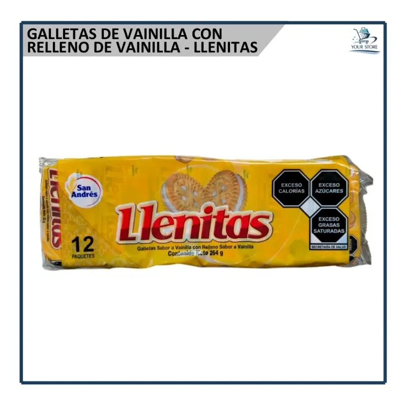 Galletas Vainilla - Llenitas 12u (264g)