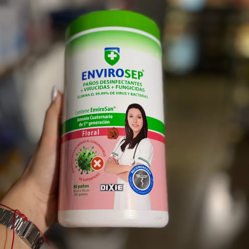 Paños desinfectantes aroma rosas