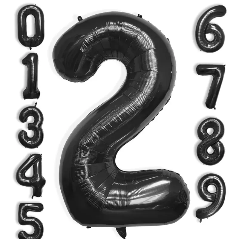 Globo foil número 2 negro