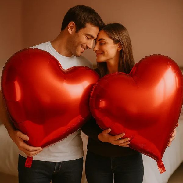 Globo metalico de corazón GIGANTE 82 CM (UNIDAD)