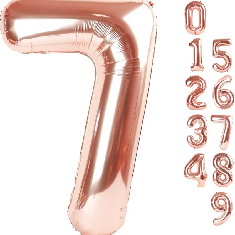 Globo foil número 7 rosa oro