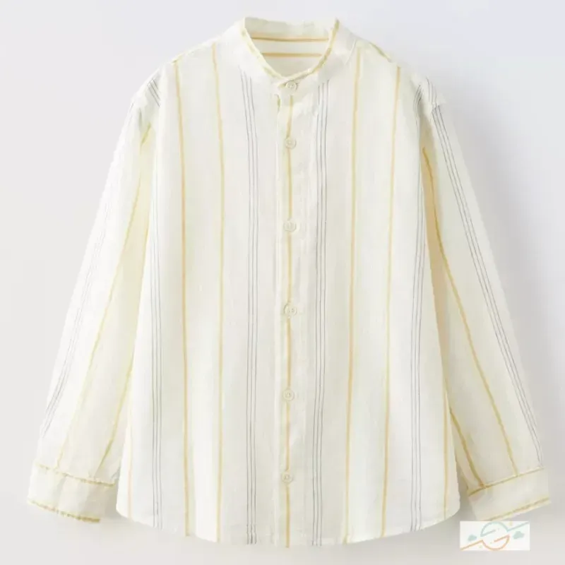 Camisa rayas cuello chino ZARA