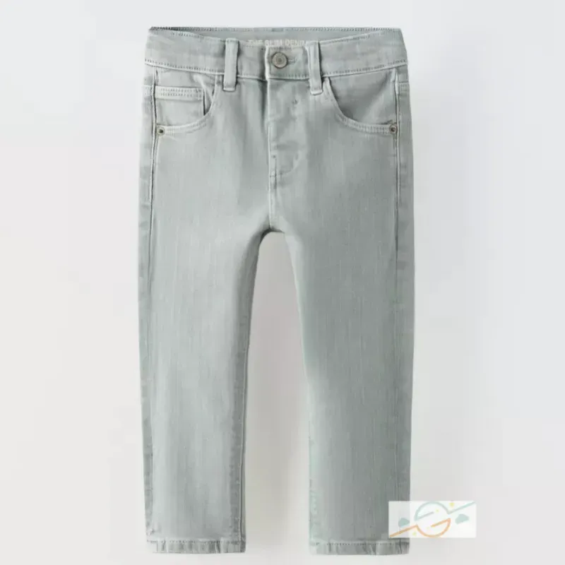 Pantalón denim verde ZARA