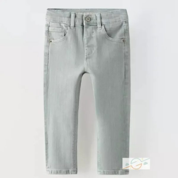 Pantalón denim verde ZARA