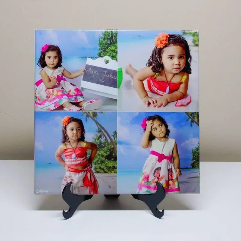 Azulejo sublimado  con bordes irregulades tayado en negro