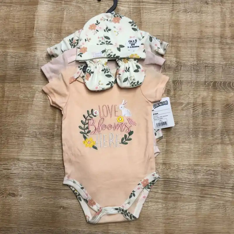 Set de 3 bodys color naranja