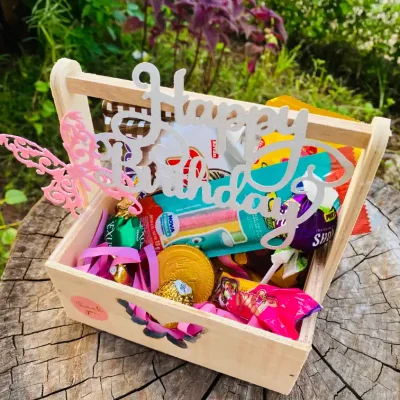 Caja de madera mariposa