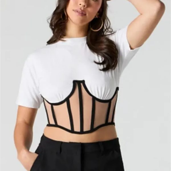 Blusa blanca estilo corset