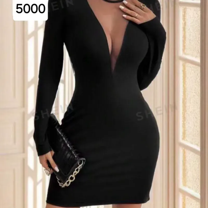 Vestido negro de mangas