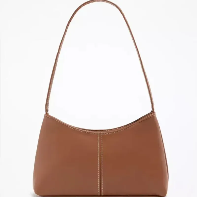 Bolso de Mano con Tira Marron Claro