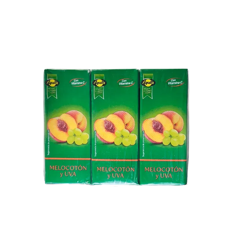 Jugo de Melocotón y Uva Ayala 200ml (6 unidades)