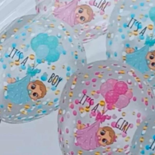 Set de globos latex con confeti (4 piezas)