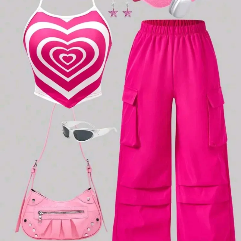  Conjunto de blusa y pantalón — Rosado