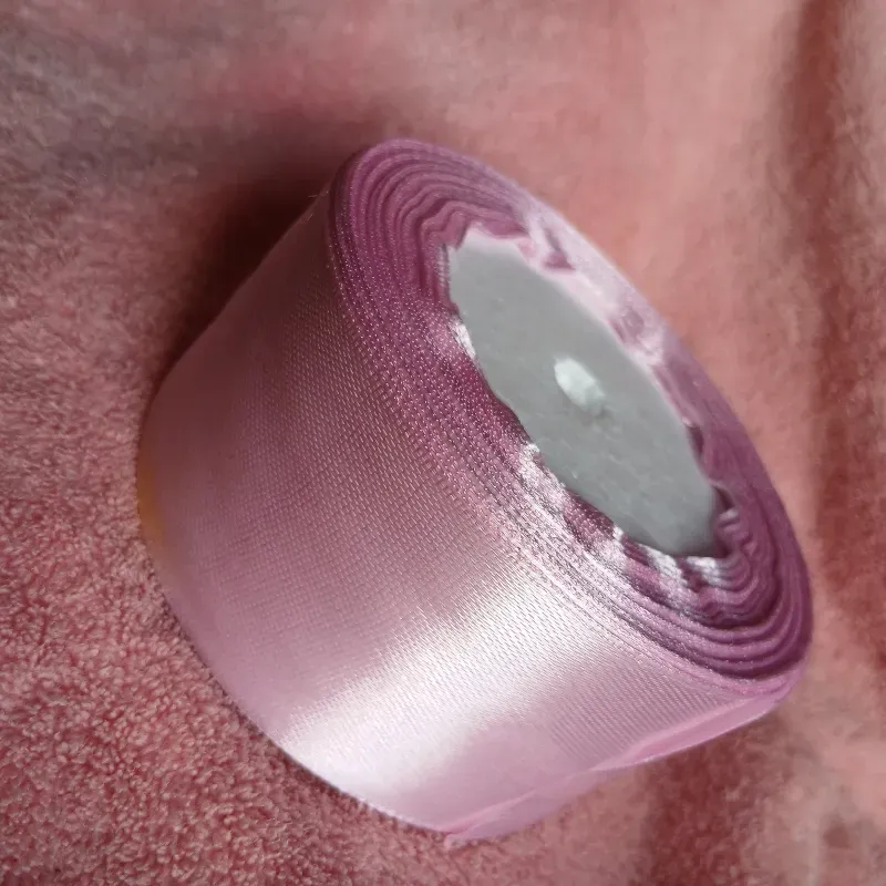 Rollo Cinta de satín 4 cm rosado claro