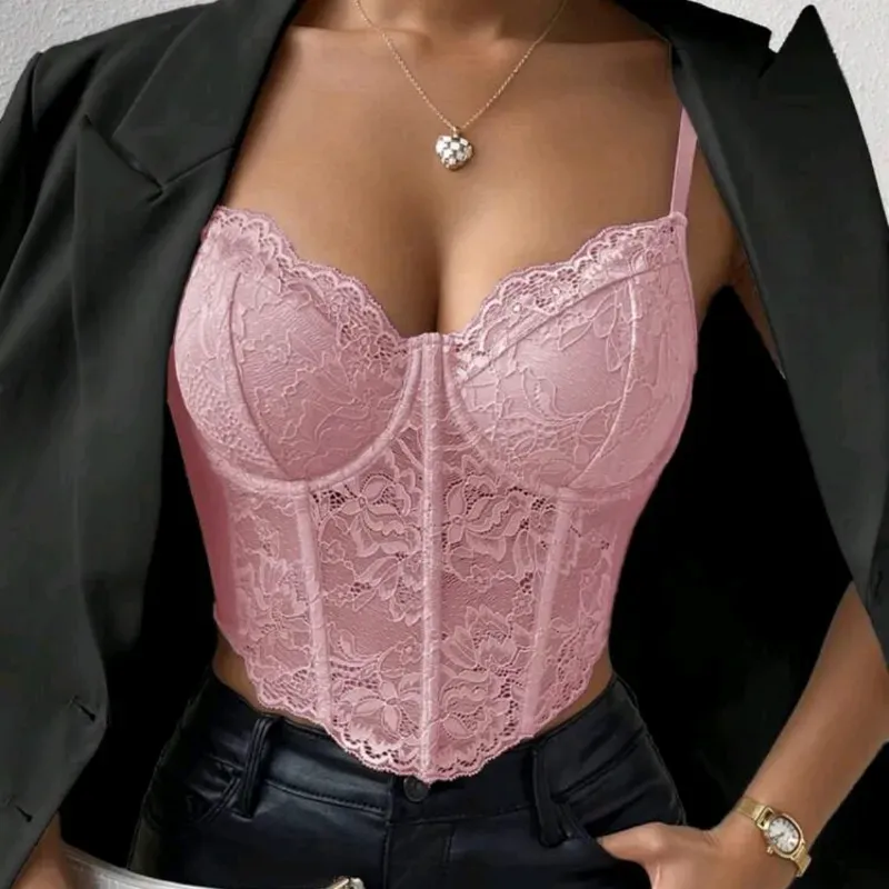  Top de encaje — Rosado