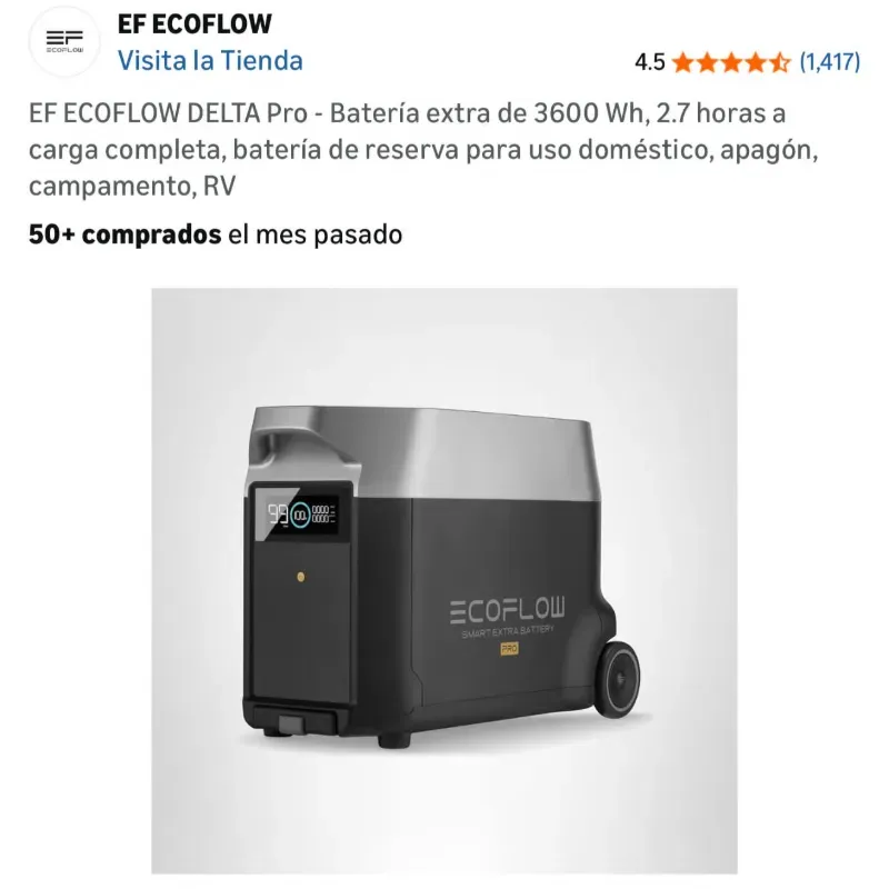 BATERÍA EXTRA DE ECOFLOW DELTA PRO