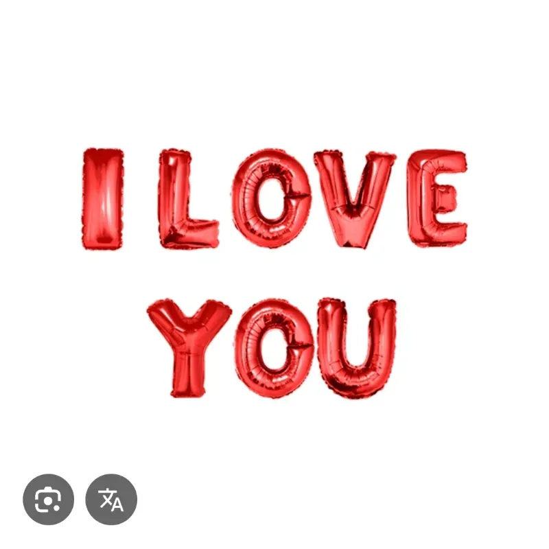 Cartel "I Love You" de letras inflables