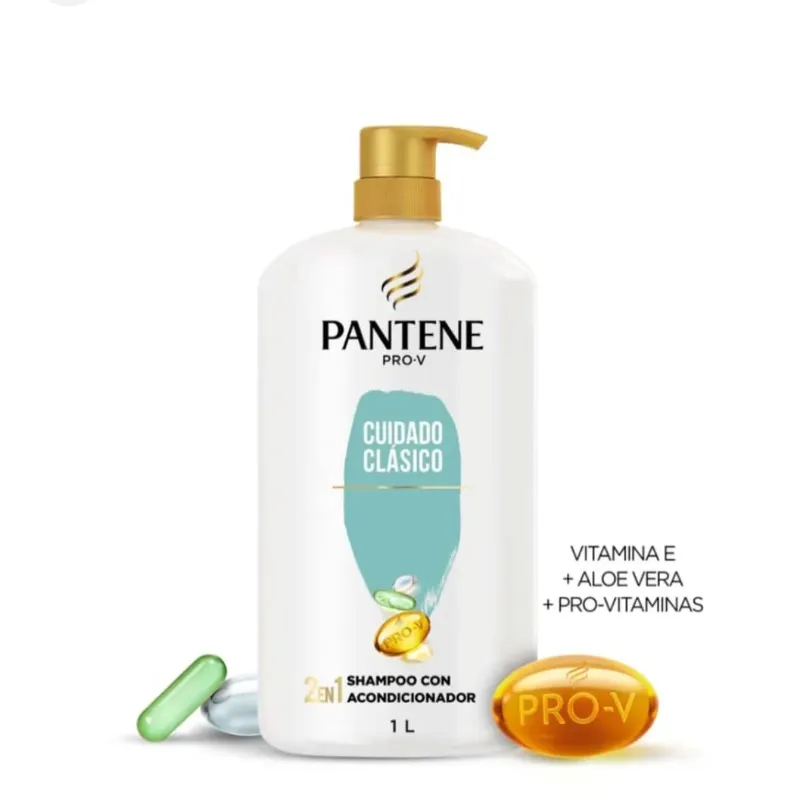 Shampoo Pantene 2 en 1, contiene 1 litro