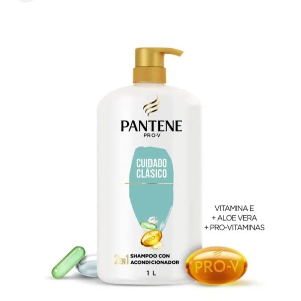 Shampoo Pantene 2 en 1, contiene 1 litro