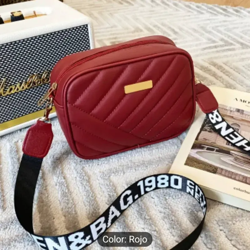 Cartera roja raya ancha (ID 54)