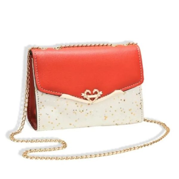Cartera roja modelo sobre