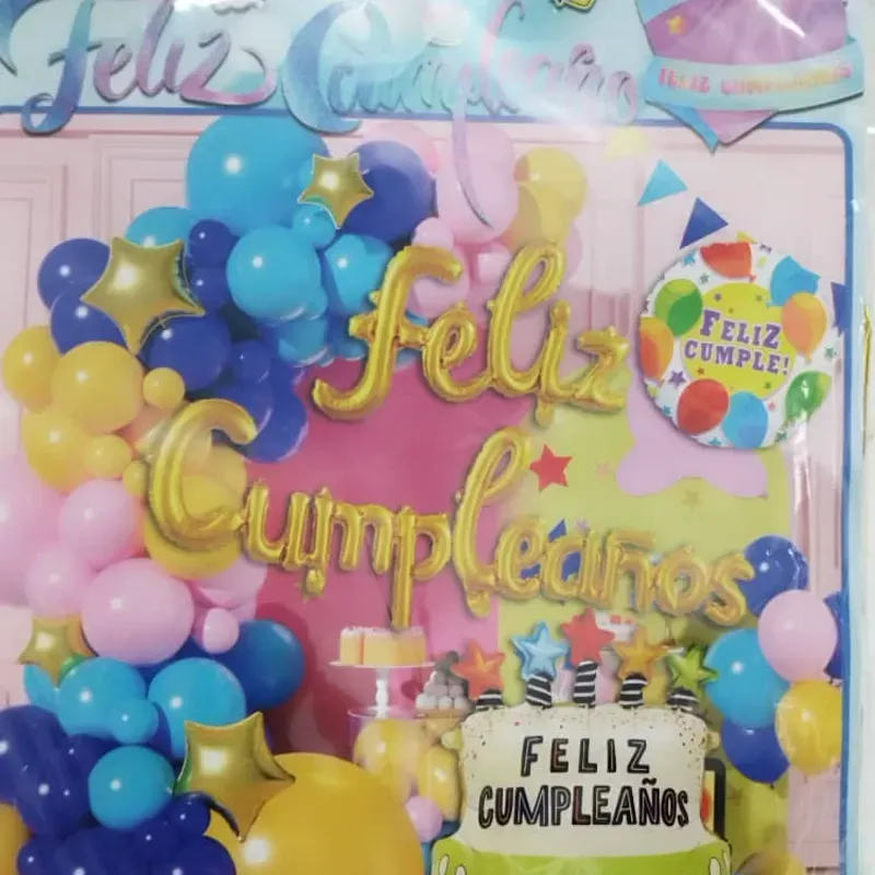 ‼️QQL-10X71- Set de Globos -Varios colores con un pastel‼️