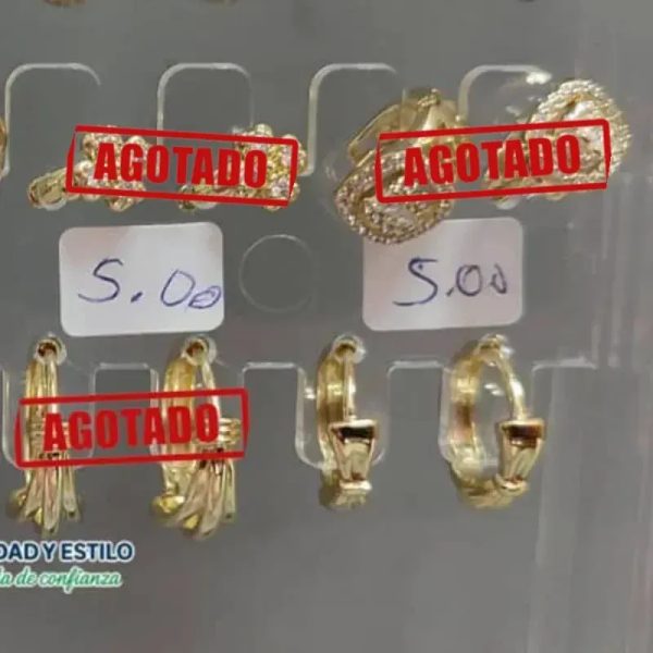 Aretes de oro laminado 14K