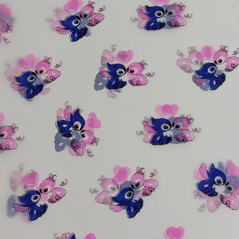 Papel coreano fondo blanco con Stitch y Angel