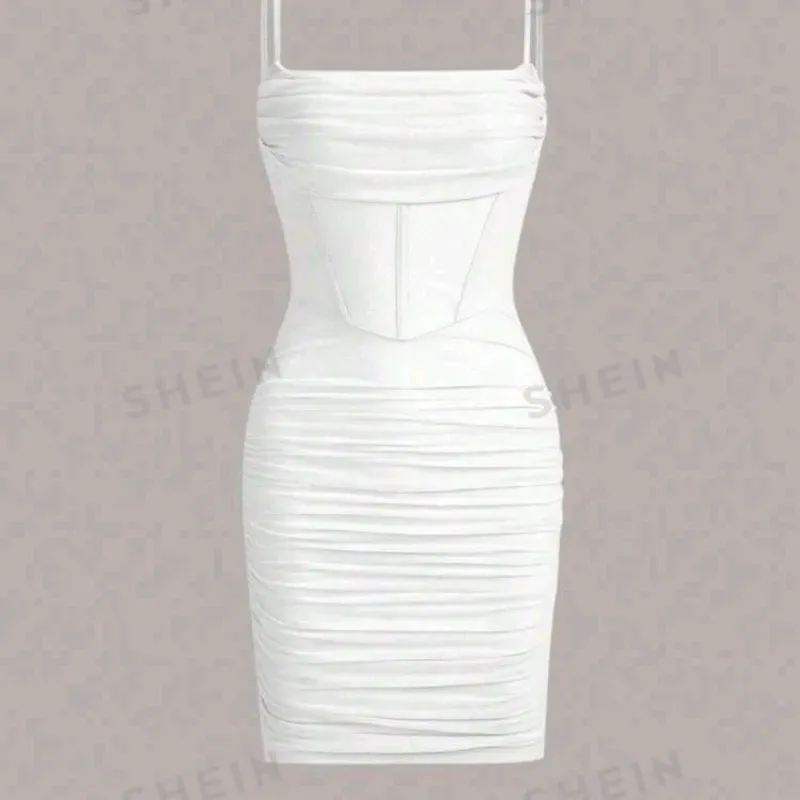  Vestido corto tul — Blanco